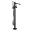 Align Single Handle Floor Mounted Tub Filler w/ Hand Shower (Matte Black), 395BL