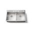 Vault 33" 4-Hole Top/Undermount Double Bowl Kitchen Sink, K-3996-4-NA