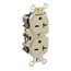 Duplex Receptacle Outlet,  Smooth Face, 20A, 250V Back or Side Wire, NEMA 6-20R, 2-Pole, 3-Wire, Self-Grounding (Ivory)