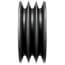 3 Groove Cast Iron Split Taper Sheave, A, B or 5V Belt,  5.88" OD