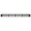 Flat Quickport, Patch Panel, w/ Vertical Numbering, 48"port, 1RU (Black) Cable Management Bar Not Included.