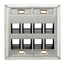 Angled Stainless Steel Quickport, Wallplate, Dual-Gang, 8-port, w/ ID Windows