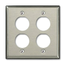Dual-Gang Stainless Steel Duraport, Industrial Wallplate, 4-port