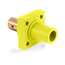 16 Series Single Pole Cam Type Female Panel Mount Receptacle, 90-Degree, Half Round w/ Tapped Hole, Cable Size #2, 4/0, 400A Max (Yellow)