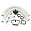 1-1/2" Flexible Double Basin Rubber Hose P-Trap w/ Threaded Adapter