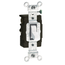 15A, 120V Toggle Lighted Handle, Illuminated Off 3-way AC Quiet Switch, Commercial Grade, Grounding, Side Wired, (White)