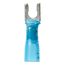 Partially Insulated, #8 Stud, Crimp Locking Fork Terminal, Blue (Pack of 25)