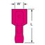 Male, Nylon, 22-18 AWG, 1/4" Tab Width Wire Disconnect, Red (Pack of 100), 7010304076