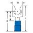 Nylon, Partially Insulated, #1/4" Stud, Crimp Locking Fork Terminal, Blue (Pack of 100)