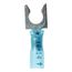 Partially Insulated, #1/4" Stud, Crimp Locking Fork Terminal, Blue (Pack of 25)