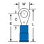 Partially Insulated, 16 to 14 AWG, Crimp Connection Circular Ring Terminal (Pack of 100), 7010319490