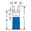 Nylon, Partially Insulated, #8 Stud, Crimp Standard Fork Terminal, Blue (Pack of 100)