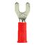 Vinyl, Partially Insulated, #8 Stud, Crimp Standard Fork Terminal, Red (Pack of 100)