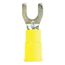 Vinyl, Partially Insulated, #8 Stud, Crimp Standard Fork Terminal, Yellow (Pack of 50)