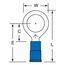 Partially Insulated, 16 to 14 AWG, Crimp Connection Circular Ring Terminal (Pack of 100), 7010397276
