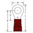 Partially Insulated, 8 to 8 AWG, Crimp Connection Circular Ring Terminal (Pack of 25)