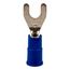 Vinyl, Partially Insulated, #6 Stud, Crimp Standard Fork Terminal, Blue (Pack of 100)