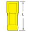 Female, Vinyl, 12-10 AWG, 1/4" Tab Width Wire Disconnect, Yellow (Pack of 50)