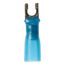Partially Insulated, #6 Stud, Crimp Locking Fork Terminal, Blue (Pack of 25)