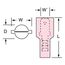 Male, Nylon, 22-18 AWG, 0.187" Tab Width Wire Disconnect, Red (Pack of 100), 7100164986