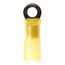 Partially Insulated, 12 to 10 AWG, Crimp Connection Circular Ring Terminal #10 Stud, Yellow (1.1" Long x 0.38" Wide), 7000133378