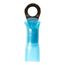Partially Insulated, 16 to 14 AWG, Crimp Connection Circular Ring Terminal #8 Stud, Blue (1" Long x 0.31" Wide), 7000133385