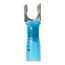 Heat Shrink Insulated, Partially Insulated, #10 Stud, Crimp Locking Fork Terminal, Blue, 7000133387