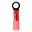 Partially Insulated, 22 to 18 AWG, Crimp Connection Circular Ring Terminal #8 Stud, Red (1" Long x 0.31" Wide), 7000133396
