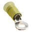 Partially Insulated, 12 to 10 AWG, Crimp Connection Circular Ring Terminal #10 Stud, Yellow, 7010304072
