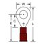 Partially Insulated, 22 to 18 AWG, Crimp Connection Circular Ring Terminal, Red, 7010319489