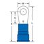 Partially Insulated, 6 AWG, Crimp Connection Circular Ring Terminal, Blue, 7010319494