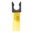 Heat Shrink Insulated, Partially Insulated, #1/4 Stud, Crimp Locking Fork Terminal, Yellow, 7010320783
