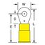 Partially Insulated, 12 to 10 AWG, Crimp Connection Circular Ring Terminal #6 Stud, Yellow, 7010397384