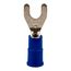 Vinyl, Partially Insulated, #10 Stud, Crimp Standard Fork Terminal, Blue, 7010397392