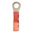 Partially Insulated, 22 to 18 AWG, Crimp Connection Circular Ring Terminal #8 Stud, Red, 7010397420