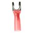 Heat Shrink Insulated, Partially Insulated, #10 Stud, Crimp Locking Fork Terminal, Red, 7010398218