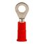 Partially Insulated, 22 to 18 AWG, Crimp Connection Circular Ring Terminal #10 Stud, Red, 7010399303