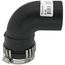 3" PolyPro 90° Black UV Resistant Elbow w/ LB2