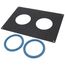 3" PolyPro Black Wall Plate for Twin Pipes