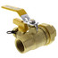 1" Full Port Forged Brass Ball Valve w/ Hi-Flow Hose Drain & Reversible Handle, IPS Union x IPS (Lead Free)