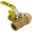 1" Full Port Forged Brass Ball Valve w/ Hi-Flow Hose Drain & Reversible Handle, IPS Union x IPS