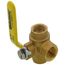 1/2" Threaded 3-Way Full Port Brass Ball Valve w/ L-Port