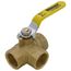 3/4" Threaded 3-Way Full Port Brass Ball Valve w/ L-Port