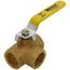 1" Threaded 3-Way Full Port Brass Ball Valve w/ L-Port