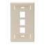 Single-Gang Quickport, Wallplate w/ ID Windows, 3-port (Ivory)