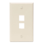 Single-Gang QuickPort Wallplate, 2-Port (Light Almond)