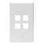 Single-Gang QuickPort Wallplate, 4-Port (White)