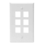 Single-Gang QuickPort Wallplate, 6-Port (White)