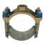 3845 8" x 3/4" Wide Stainless Steel Single Band Service Saddle w/ Brass Top, AWWA Tap, 9.05" OD