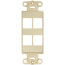 4-Port Electrical QuickPort Decora Wall Insert for Wall Plate (Ivory)